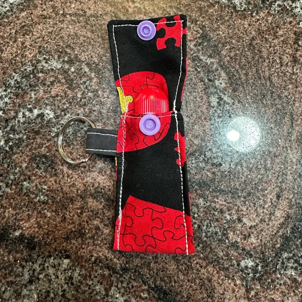 Handmade lip balm holder keychain- puzzle pieces